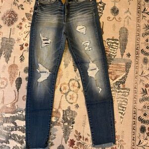BKE Distressed Skinny Jeans in Blue